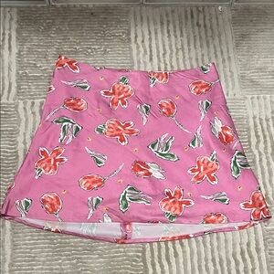 Boutique Brand Floral Silk Mini Skirt